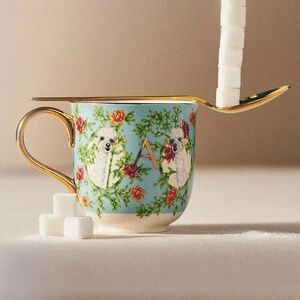 NWT  Anthropologie Lou Rota Nature Monogram Mug Letter A  Alpaca